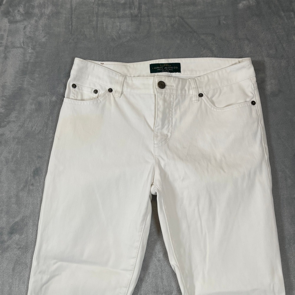 Lauren Ralph Lauren Jeans 4P White Straight Leg Petite LRL Denim Pants - Picture 2 of 7
